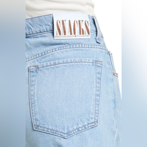 NWT Mother SNACKS! The Pleated Fun Dip vintage high waisted Shorts blue - Picture 5 of 17